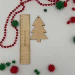 Unfinished Wood Christmas Tree Ornament Blank, DIY Craft, Holiday Decor, Paintable