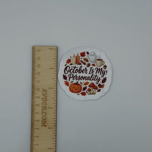 October Is My Personality Vinyl Sticker - Fall Ghost Pumpkin