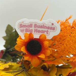 Small Business Big Heart Cute Pink Vinyl Sticker