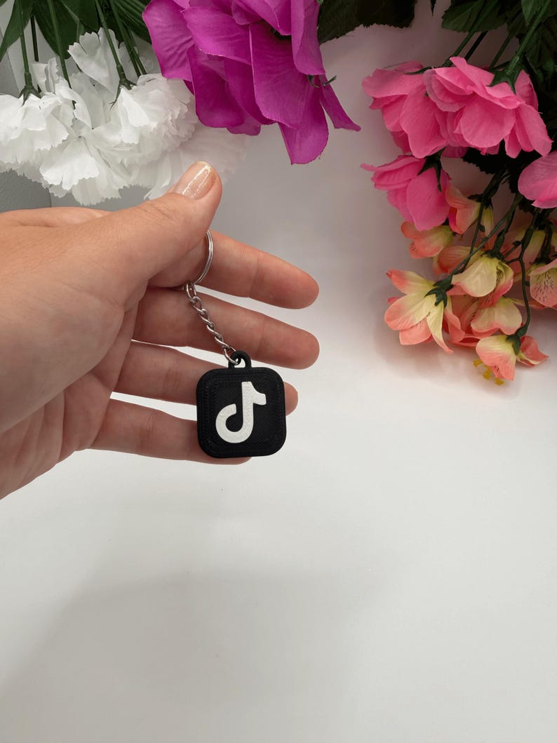 TikTok NFC Keychain 3D Printed Social Media Key Ring