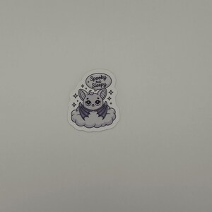 Kawaii Spooky but Sleepy Bat Vinyl Sticker