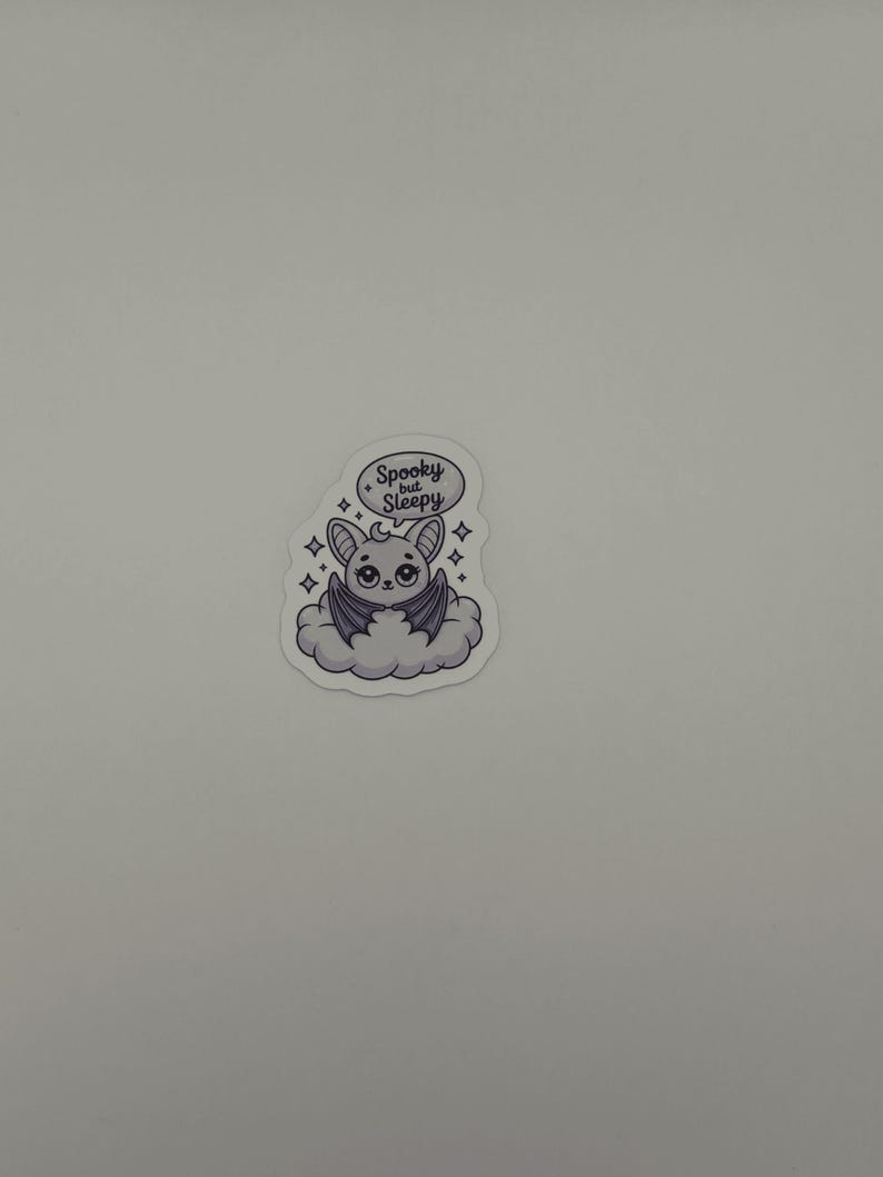Kawaii Spooky but Sleepy Bat Vinyl Sticker
