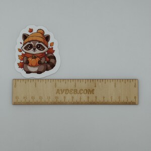 Cute Autumn Raccoon Vinyl Sticker