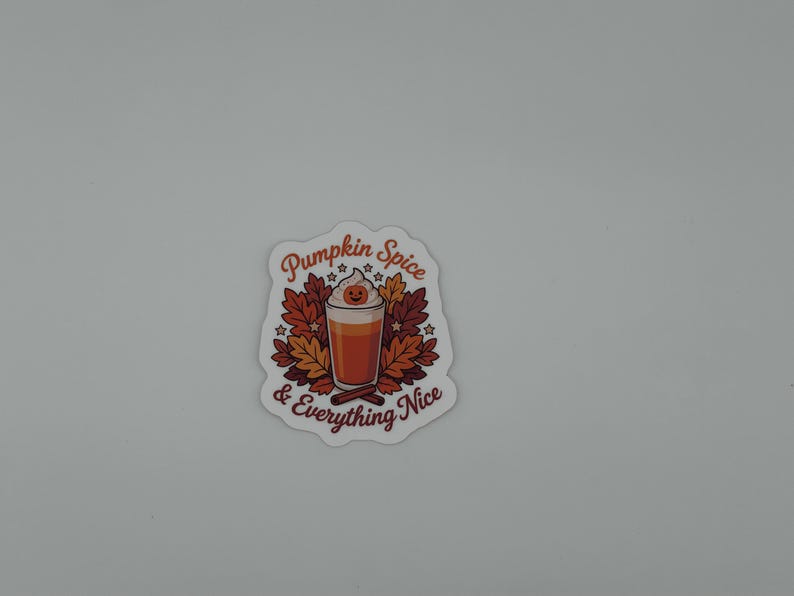 Pumpkin Spice Latte Vinyl Sticker - Cute Fall Laptop Decal