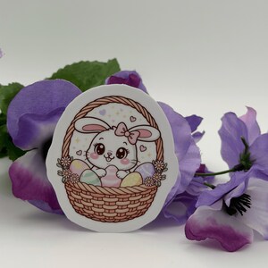 Cute Bunny in Easter Basket Vinyl Sticker