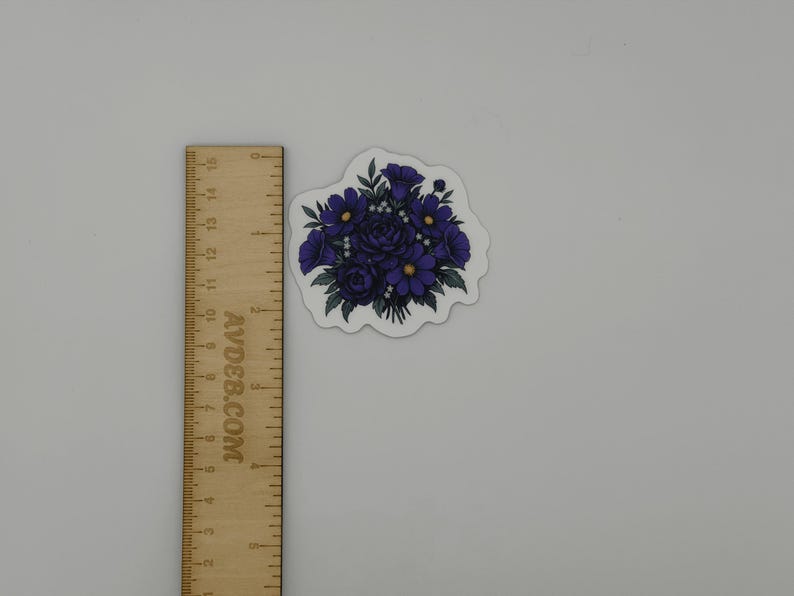 Purple Blue Floral Bouquet Sticker