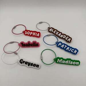Personalized 3D Printed Name Keychain, Custom Name Tag, Backpack Keychain, Gift for Kids