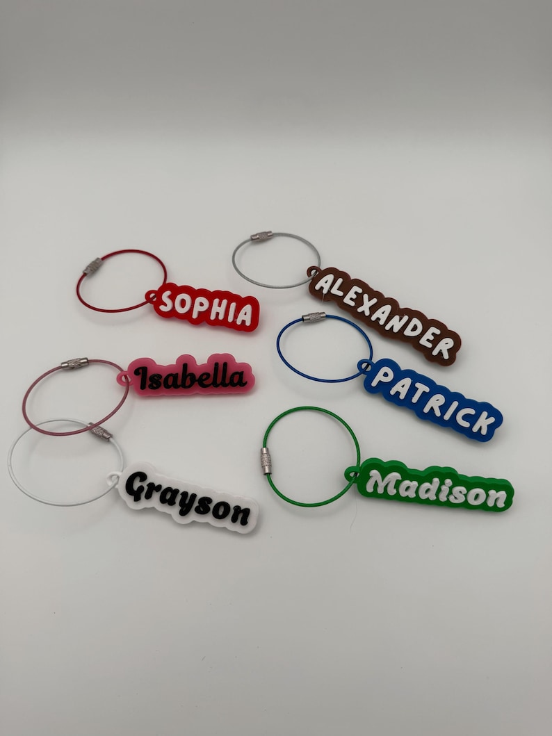 Personalized 3D Printed Name Keychain, Custom Name Tag, Backpack Keychain, Gift for Kids