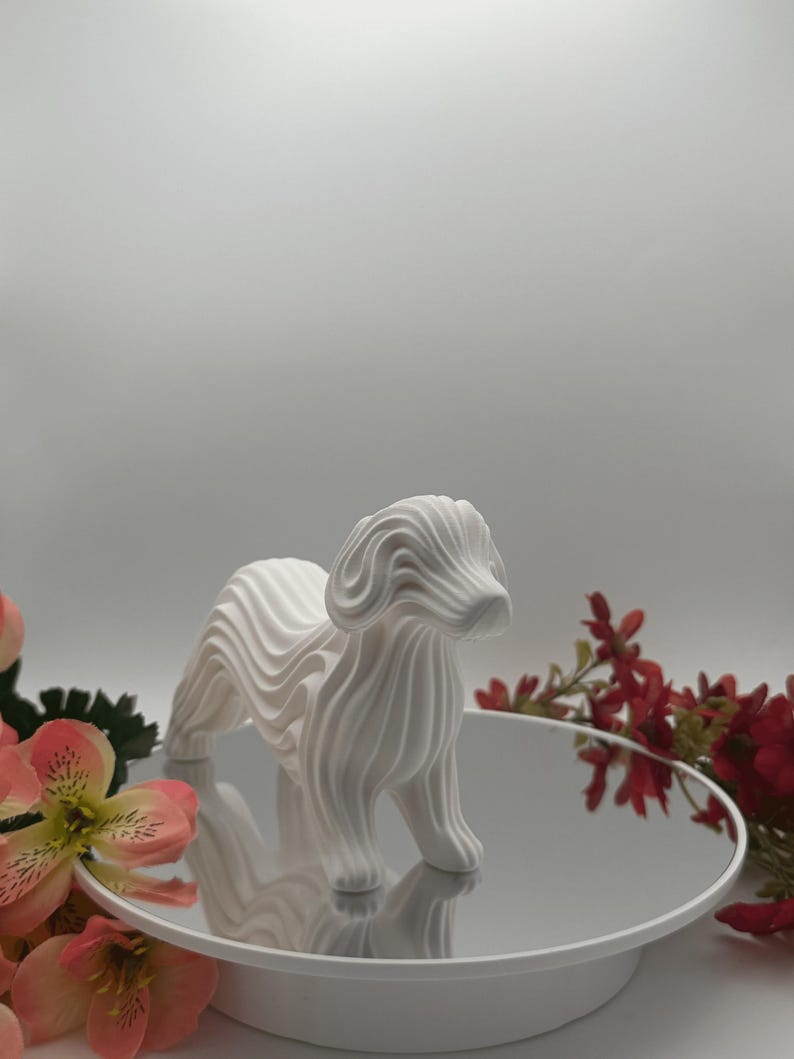3D Printed Dog Statue Figurine, Modern Decor, Dog Lover Gift, Pet Lover Home Accent