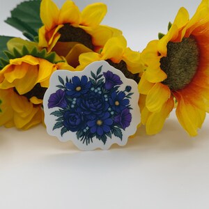 Purple Blue Floral Bouquet Sticker