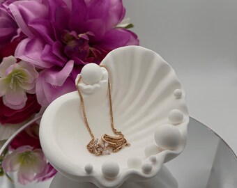 Shell Trinket Dish | Shell Jewelry Dish | 3D Printed Ring Holder | Coastal Decor Tray | Vanity Catch All