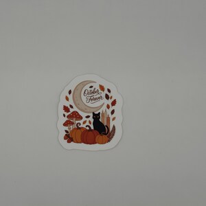 October Forever Autumn Cat Vinyl Sticker