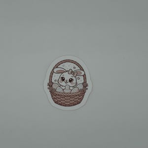 Cute Bunny in Easter Basket Vinyl Sticker
