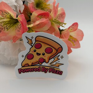 Powered By Pizza Vinyl Sticker