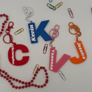 Personalized 3D Printed Name Keychain, Custom Name & Letter