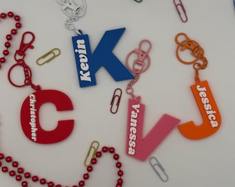 Personalized Name Keychain | Custom Name Keychain | 3D Printed Initial Keychain | Letter Bag Charm Gift