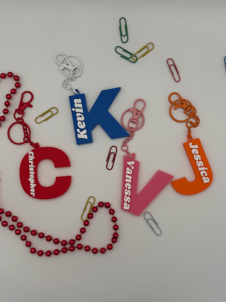 Personalized 3D Printed Name Keychain, Custom Name & Letter