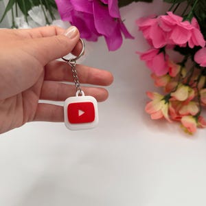 YouTube NFC Keychain 3D Printed Social Media Key Ring