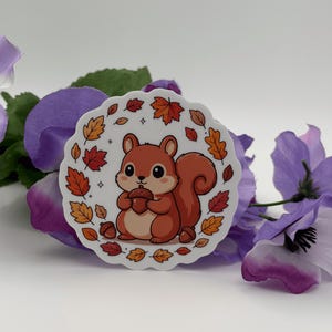 Cute Autumn Squirrel Vinyl Sticker