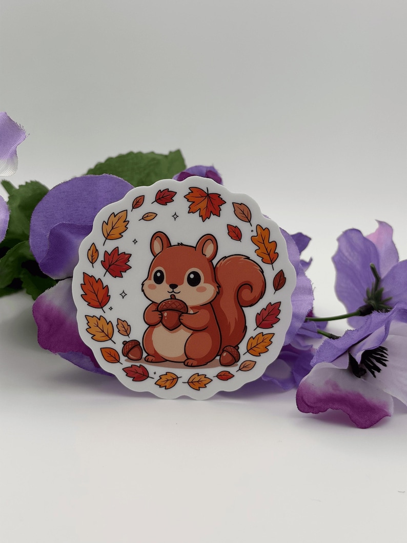 Cute Autumn Squirrel Vinyl Sticker