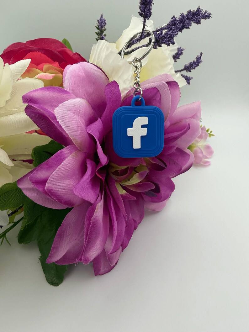 Facebook NFC Keychain 3D Printed Key Ring | Tech Accessory Gift