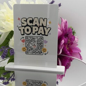 Personalized Acrylic QR Code Sign Scan to Pay Stand