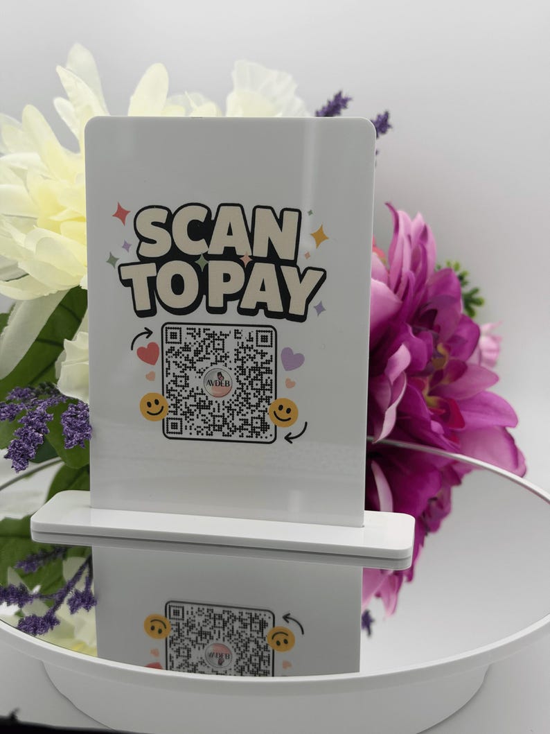 Personalized Acrylic QR Code Sign Scan to Pay Stand