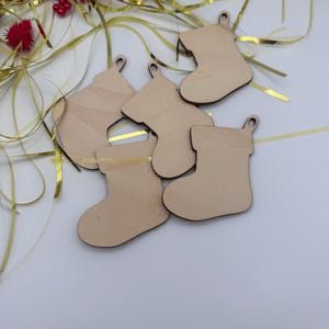 Unfinished Wood Stocking Ornaments, Christmas Craft, DIY Decor, Personalized Gifts