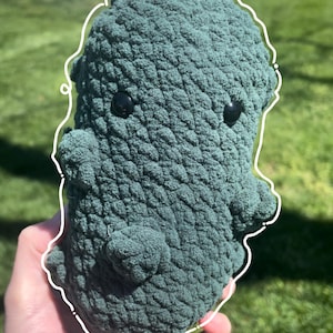 Handmade Crochet Dark Green Large Pickle Plush, Handmade, Crochet Pickle Friend, Dark Green, Amigurumi