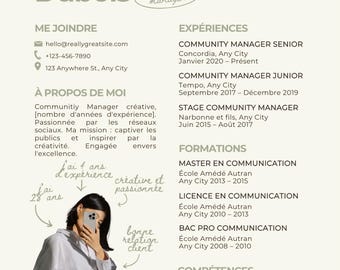 Canva CV-mall med ett modernt och attraktivt personligt brev