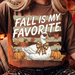 Fall Is My Favorite Striped Fall Distressed Goose PNG Fall Shirt Autumn Graphic, Trending Fall 2026, Fall Png New