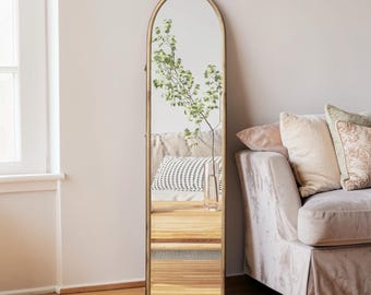 Slim Metal Frame Full Length Mirror – Modern Narrow Wall Mirror