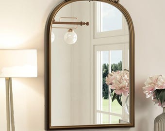 Arched Decorative Wall Mirror 16x24, Modern Bathroom Entryway Accent Mirror