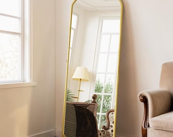 Iron Arch Full Length Mirror: Modern Metal Frame Floor Standing Dressing Mirror