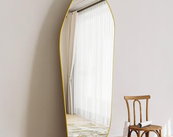 Asymmetrical Full Length Mirror 67x24 Modern Irregular Floor Dressing Mirror
