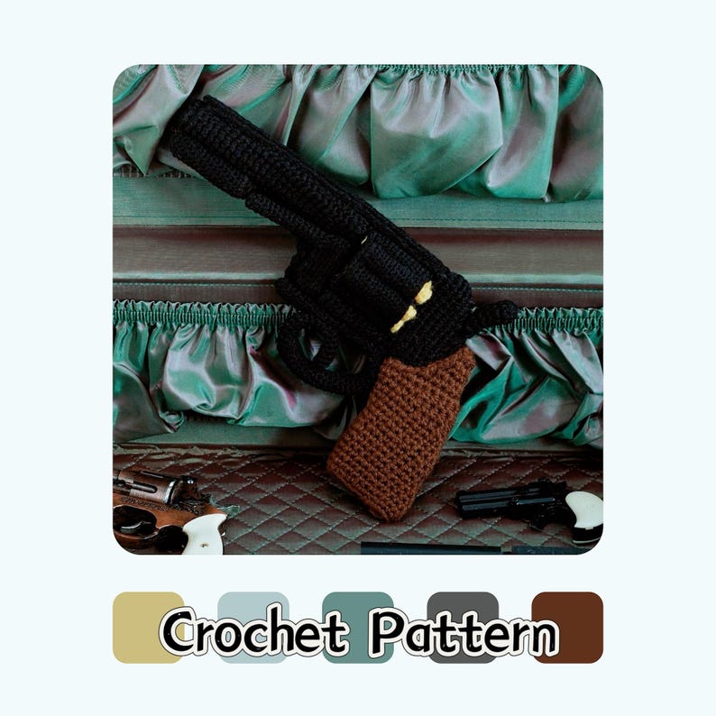 Häkelanleitung für einen Revolver | Amigurumi | Englische Anleitung | Digitaler Download Bild 4