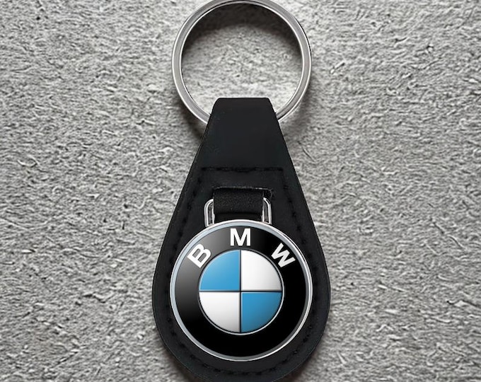 Featured listing image: Designer car keychain – Black faux leather strap – Delivery included