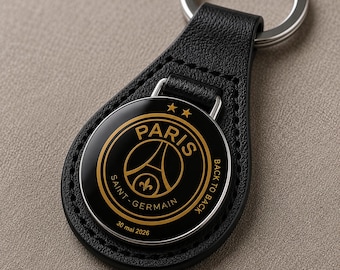Porte-clé personnalisé PSG –Coupe d’Europe 2026 – cadeau fan de foot-fête des pères