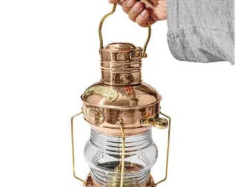 Vinatge nautical Personalized Solid Copper & Brass Nautical Lantern: Maritime Oil Lamp, vintage lantern handmade boat lantern