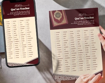 Quran Study Tracker Printable Islamic Learning Planner Canva Template