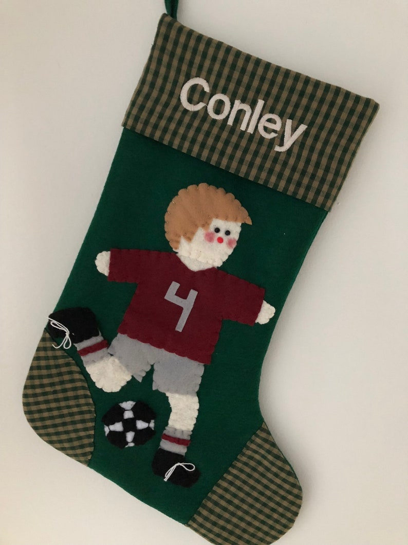 Soccer Stocking Soccer Christmas Stocking Soccer Stocking Etsy