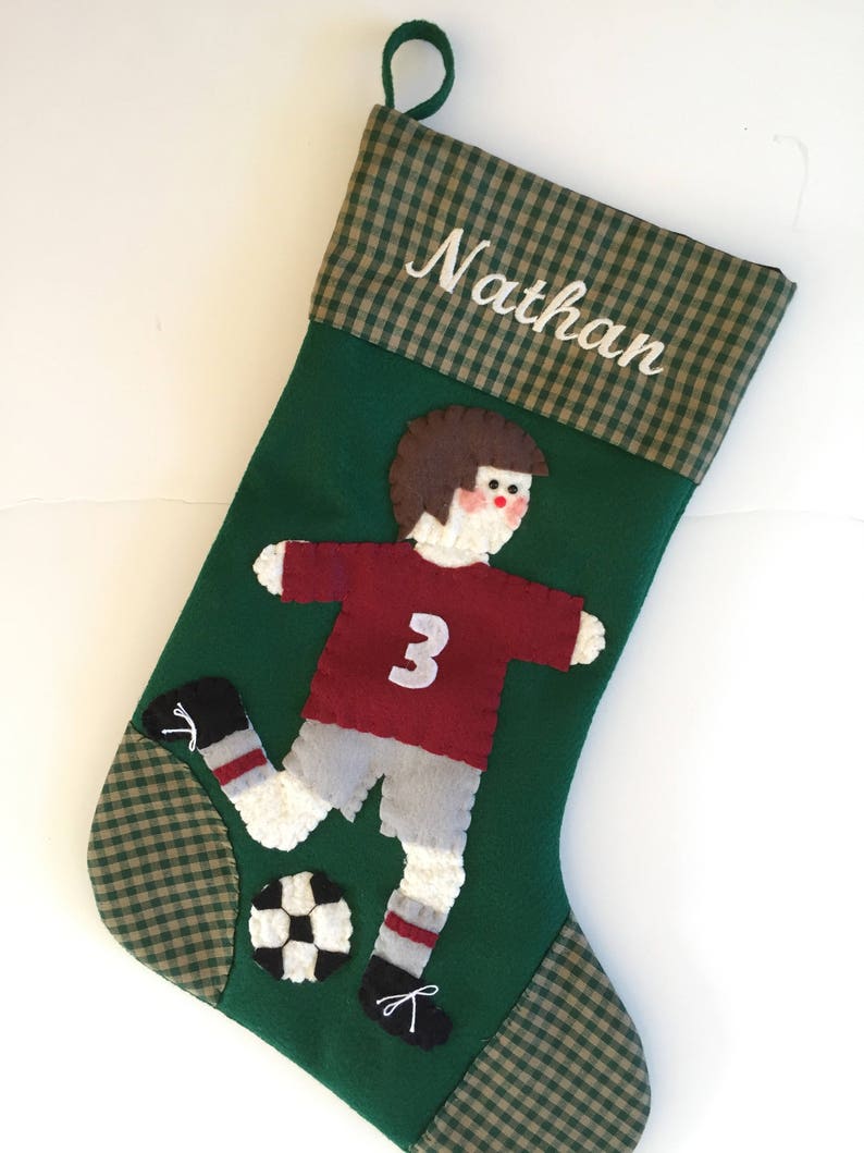 Soccer Stocking Soccer Christmas Stocking Soccer Stocking Etsy