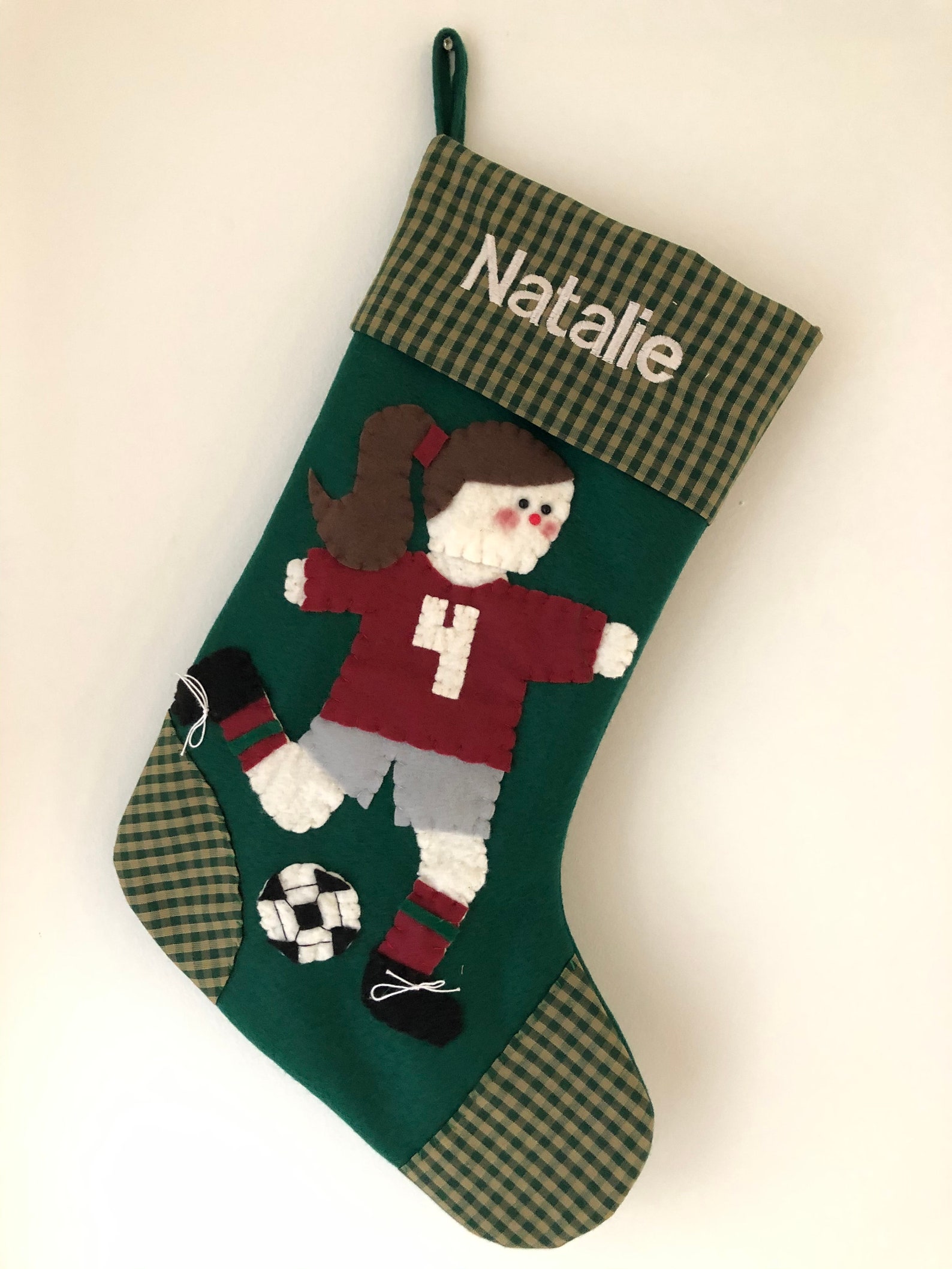 Girl Soccer Stocking Soccer Christmas Stocking Soccer Etsy