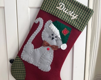 Cat Stocking, Cat Christmas Stocking, Stocking for Cat, Christmas Stocking for Cat, Siamese Cat Stocking, Cat Stocking Personalized