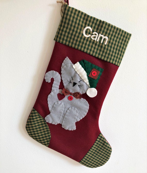 Cat Stocking Cat Christmas Stocking Stocking For Cat Etsy