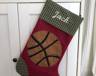 Basketball Stocking, Basketball Christmas Stocking, Stocking with Basketball