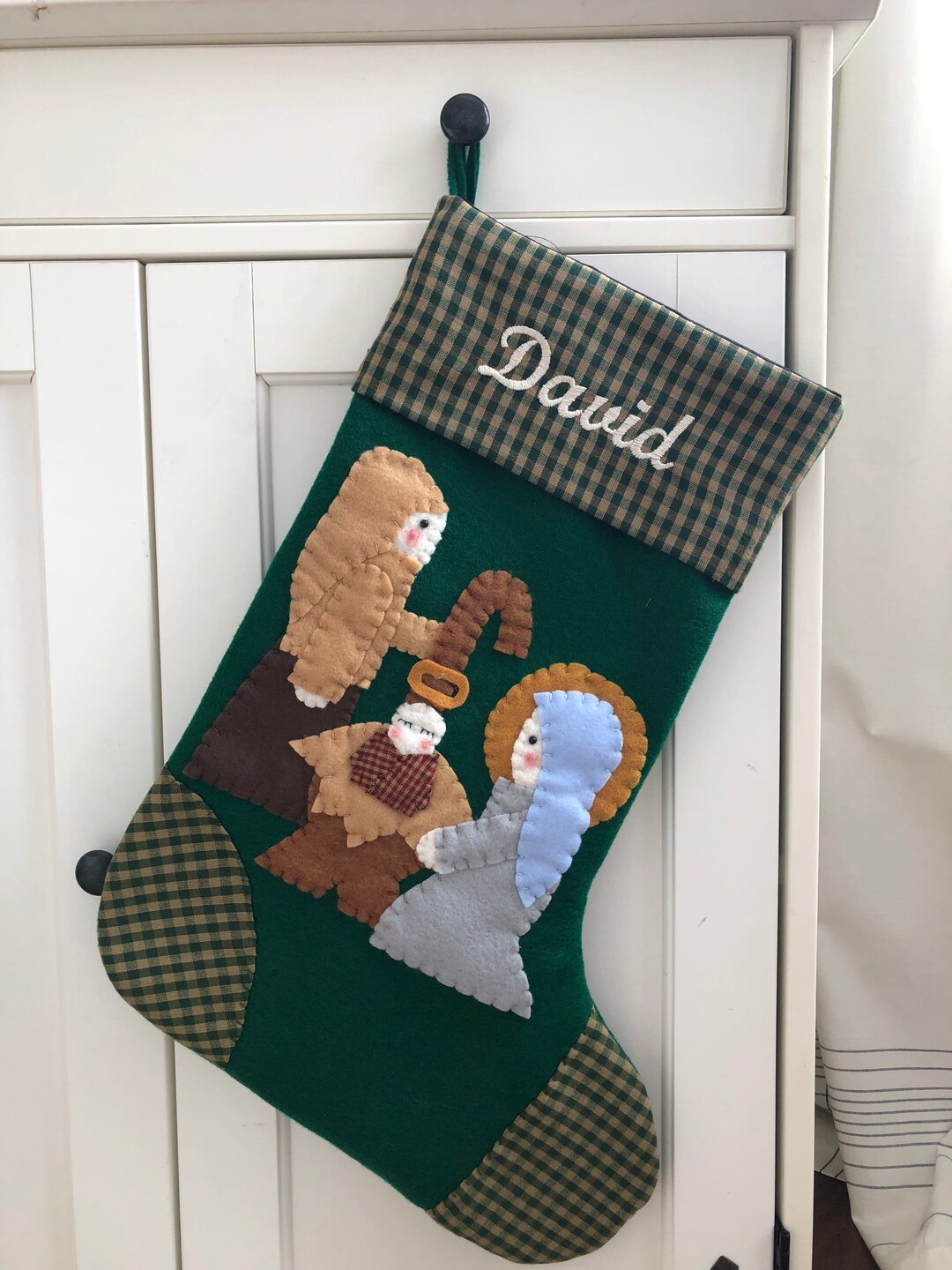 Nativity Stocking, Nativity Christmas Stocking, Stocking with Nativity ...