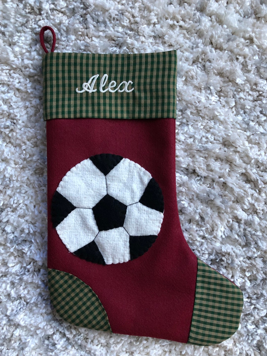 Soccer Stocking, Soccer Christmas Stocking, Stocking With Soccer Ball