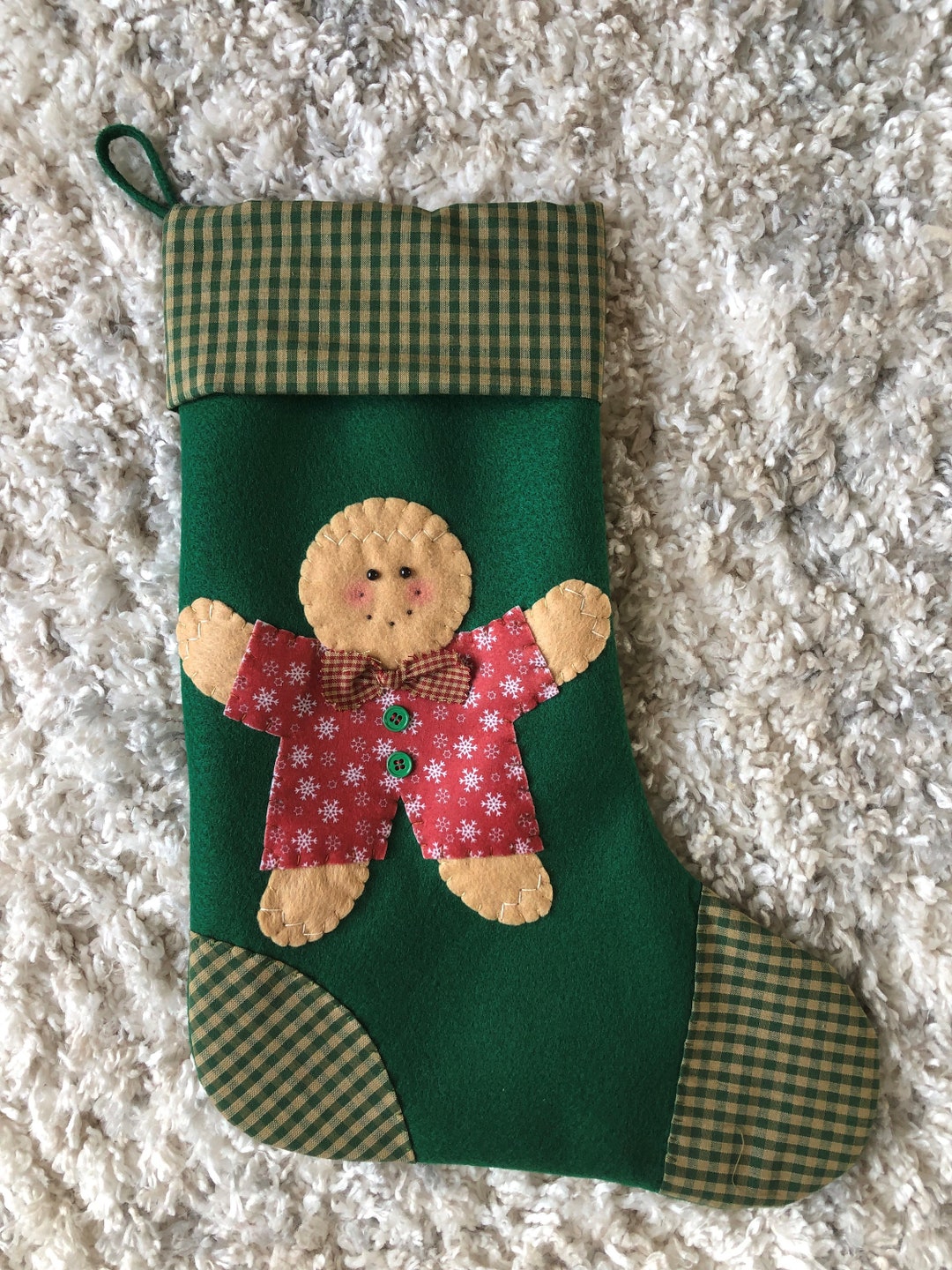 Gingerbread Man Stocking, Gingerbread Stocking, Stocking With