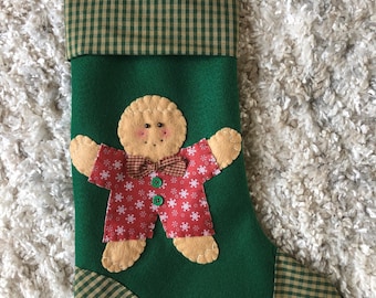 Gingerbread Man Stocking, Gingerbread Stocking, Stocking with Gingerbread Man, Stocking for Boy, Gingerbread Boy Stocking, Unique Stocking